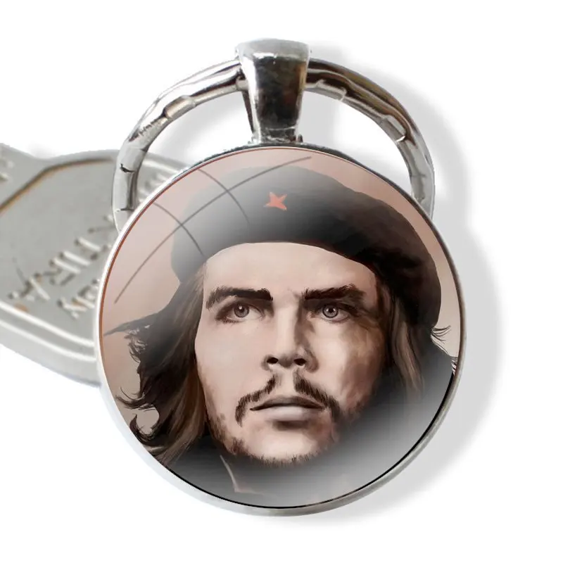 Che Guevara 25mm Glass Cabohcon Keychain Key Rings for Women Men Jewelry Gift