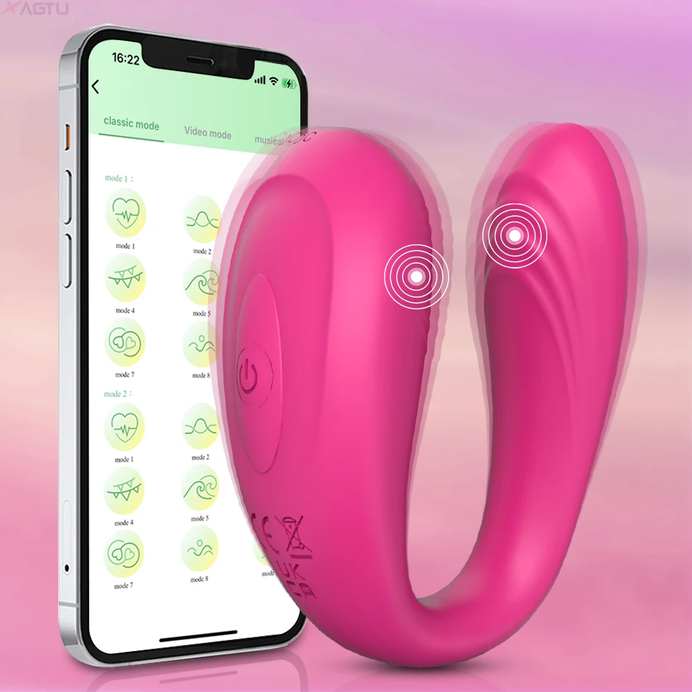 Vibrador de Controle Bluetooth para Mulheres, Estimulador do Clitóris, Ponto G Feminino, Massagem Vibratória Dupla Wearable, Brinquedos Sexuais Adultos, Controle APP