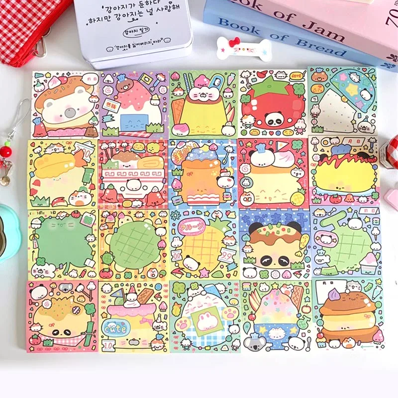 20pcs/lot Cartoon Panda Memo Pad Creative Animal Sticky Note Stationery Notepad Planner Sticker Post Office School Supplies