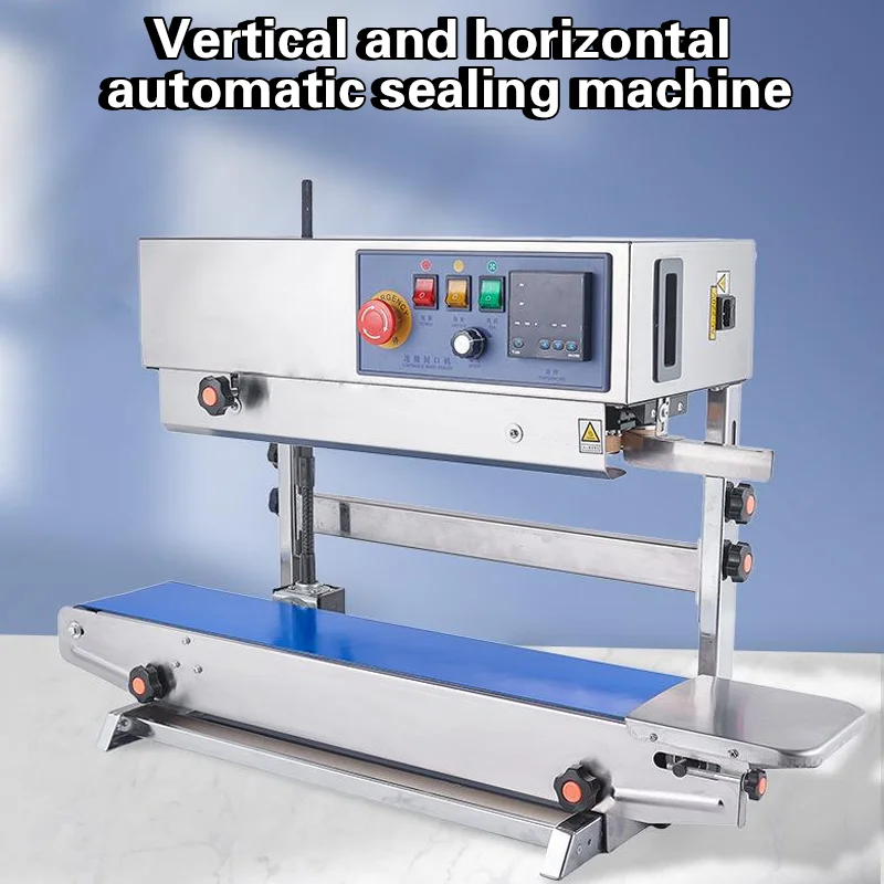FR 900 Low Price Stainless Steel Continuous Band Sealer Food Liquid Packing PVF PVC PE Plastic Bag Seal Vertical Sealing Machine