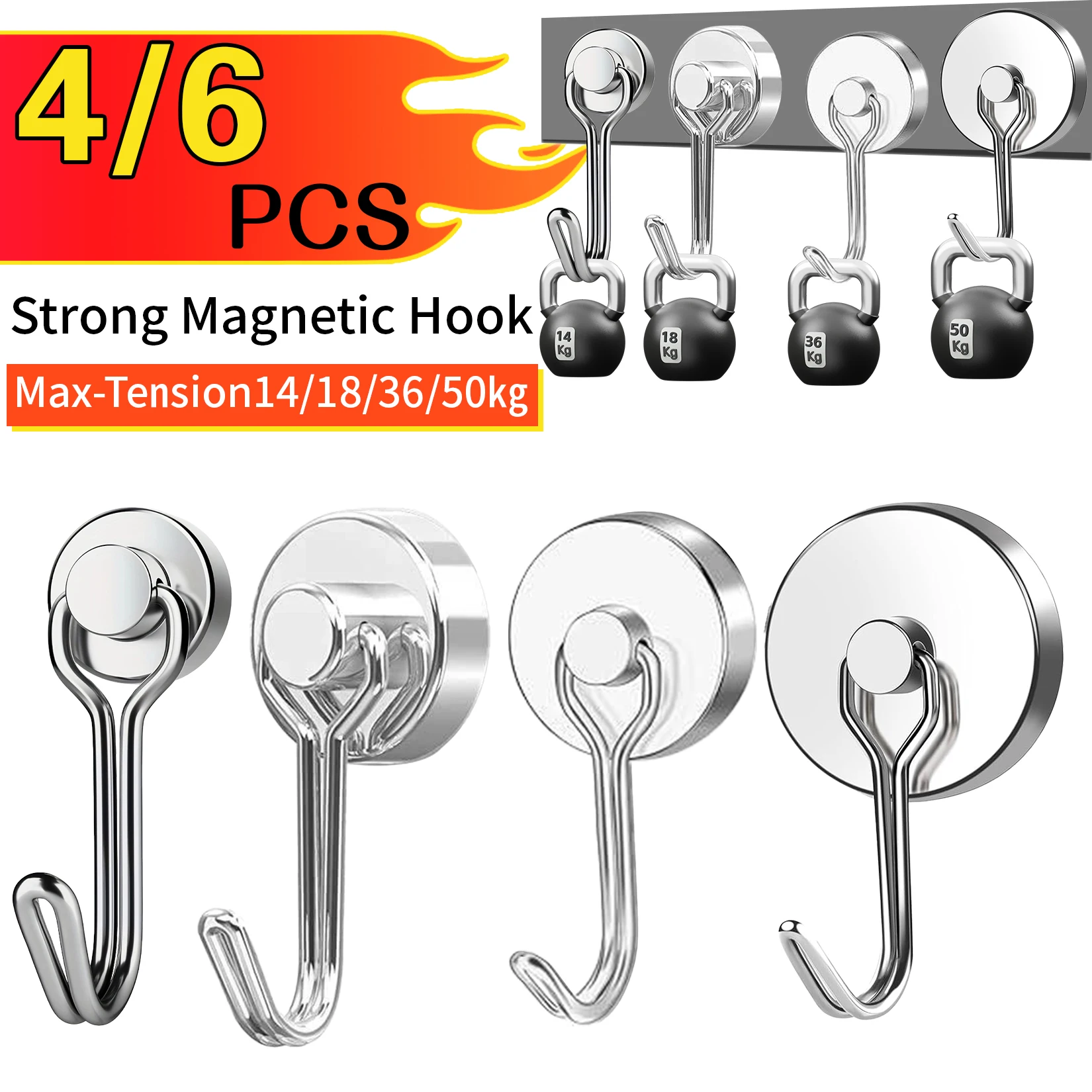 Silver Magnetic Hooks,  Swivel Magnet Hooks for Hanging, Cruise Heavy Duty for Hanging, Cruise Cabins, Grill, Refrigerator.