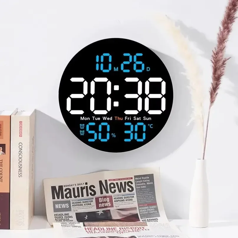Цифровые настенные часы с большим экраном и функцией обратного отсчета для дома, спальни, гостиной, офиса, украшения интерьера