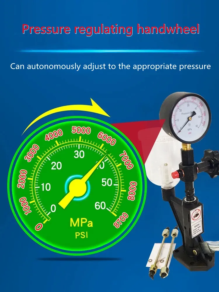 S60h Diesel Common Rail Injector Nozzle Tester Fuel Nozzle Pop Pressure Tester Hand Pump