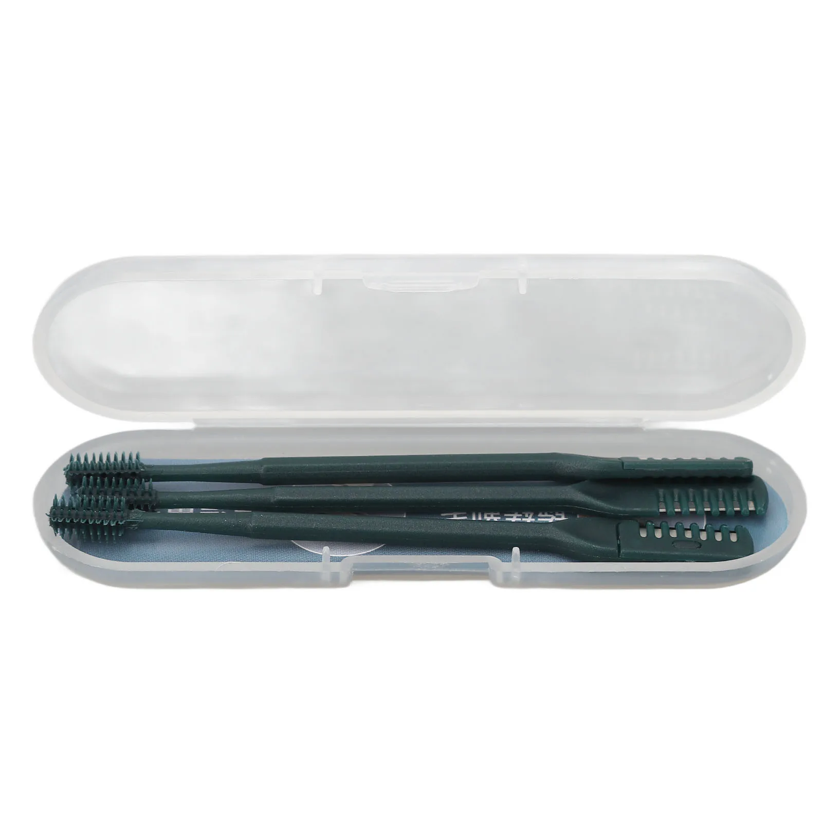 3 шт., ручной триммер для волос в носу, двойная головка, чистка ноздрей, безопасный защищенный нож для волос в носу, темно-зеленый, ручная машинка для стрижки волос в носу