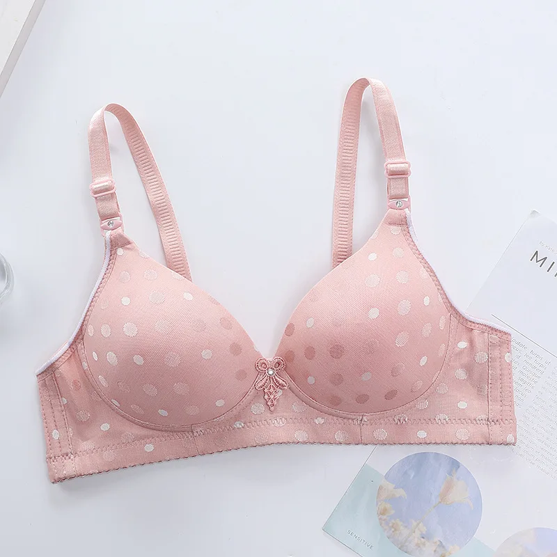 Female New Spandex Underwear Female Thin Non-steel Ring Underwear Women Gathered Comfortable Brassiere Ladies Printed Brassiere