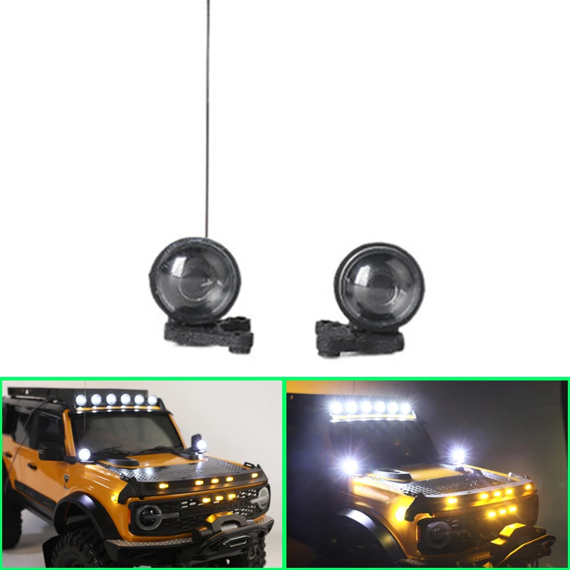 Luci laterali di simulazione a LED rotonde con Antenna per auto cingolate RC 1/10 Traxxas TRX4 BRONCO Defender G500 AXIAL SCX10 parti fai da te