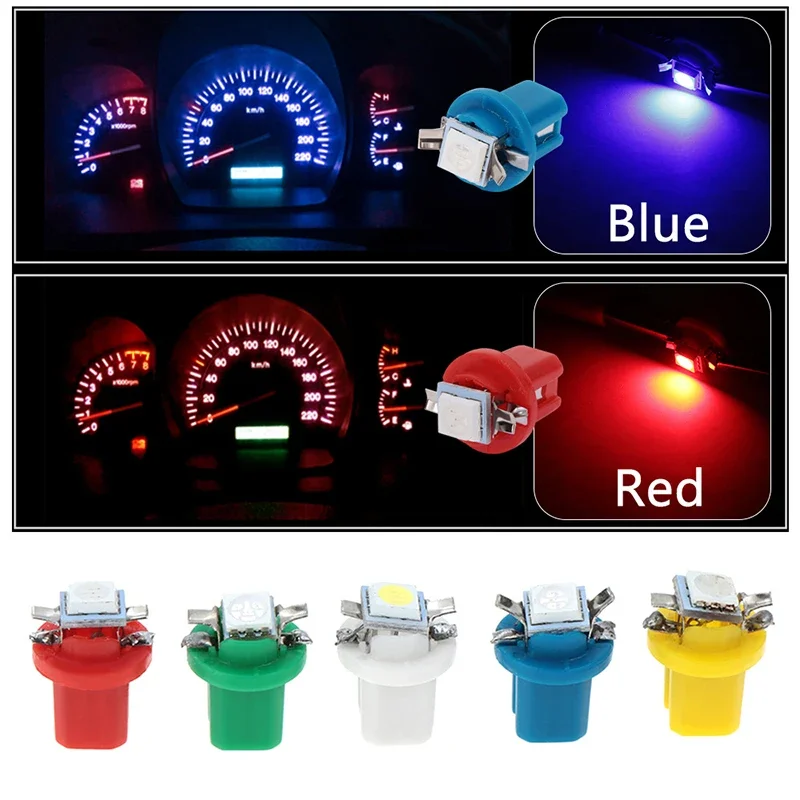 10PCS t5 b8 5 1smd LED Auto Lights Widow Lamps Auto Dashboard Lights Center Console Emitting Uniformly Wide Irradiation Range