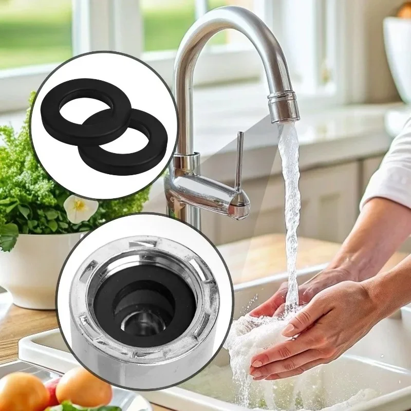 4/6 points Thickened Rubber Flat Washers Faucet Sealing Gaskets Valve Leak-proof Threaded Pipe Sealing Rings Plumbing Fittings