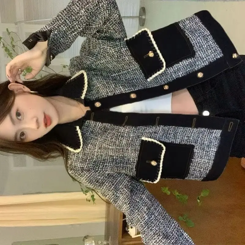 

Autumn Winter Women's Celebrity Fashion Versatile INS Short Top 2026 Female New Korean French Vintage Loose Small Fragrance Coat