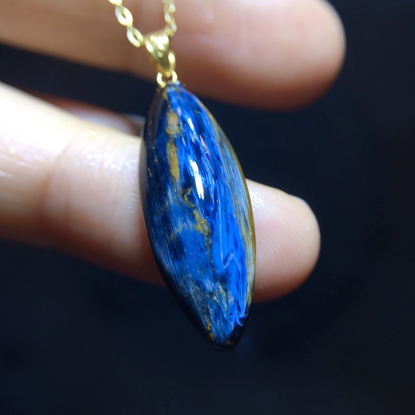Natural Blue Pietersite Pendant Women Men 25/9.4mm Fire Pietersite Namibia Necklace Jewelry AAAAAA