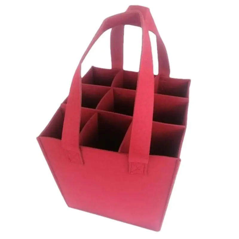 Wine Bottle Carrier Bag  9 Bottles Holder Bag  Leakproof Wine Tote with Compartments Bottles Tote  With Carry Handle For Travel