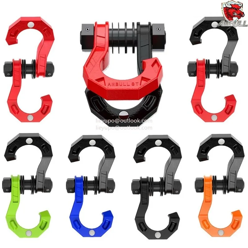 New Split Shackle Off-Road Vehicle 3/4U Trailer Hook with Magnet Trailer Shackle Large 8 Ton Rescue Shackle