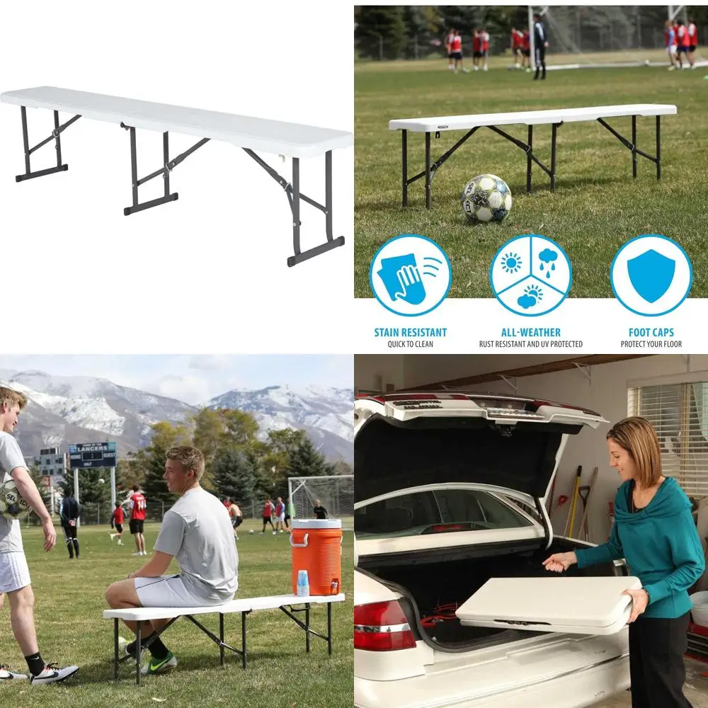 

LIETIME 80305 Portable olding Bench, White