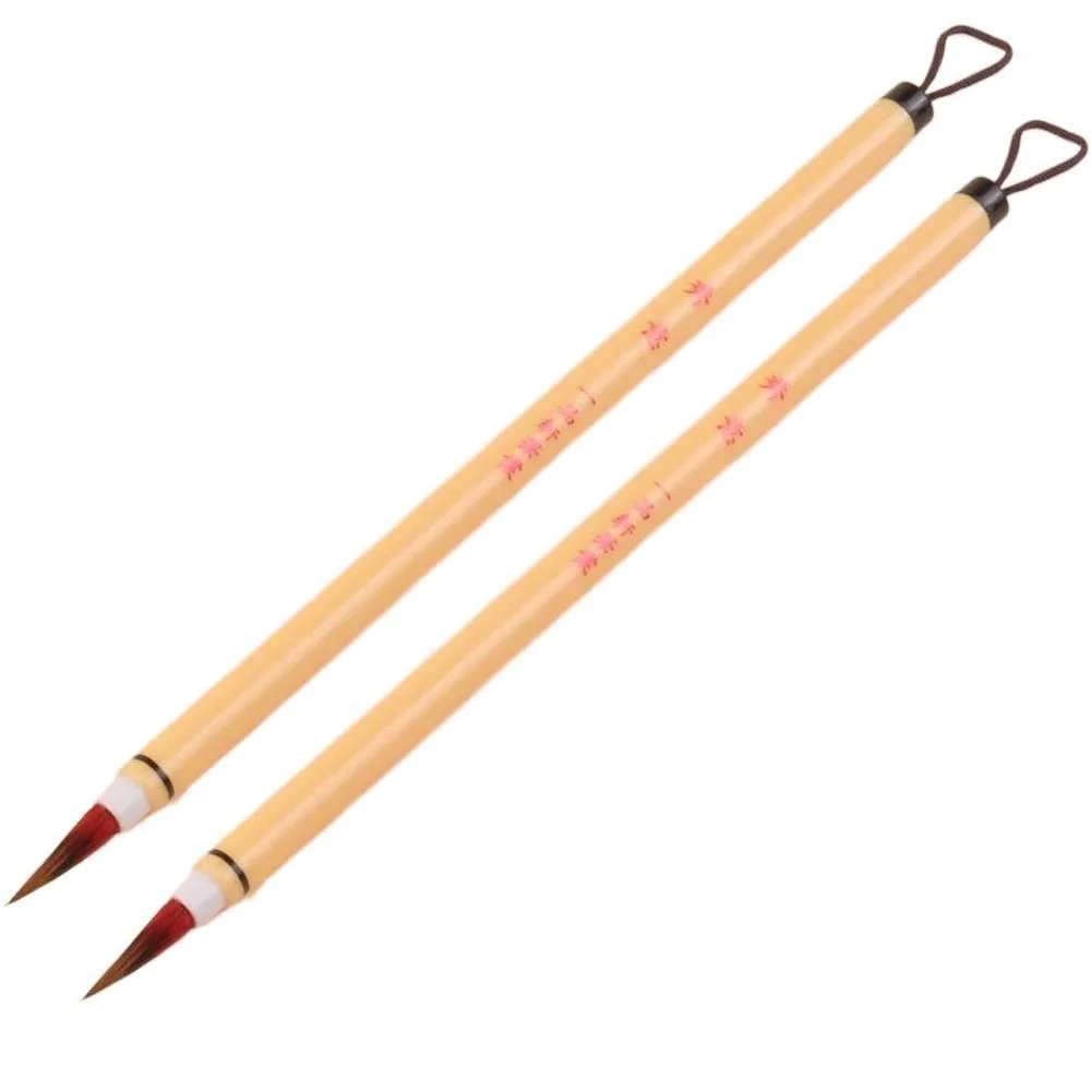 

2 шт., китайская кисть ручной работы с мягкими волосами, легкая ручка для рисования 0,5 см для китайской классической пластиковой ручки с крючком для офиса