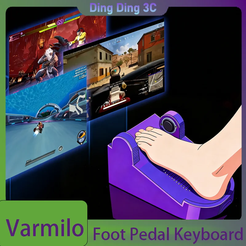

Varmilo Foot Pedal Keyboard Game Controller Bluetooth Tri Mode SOCD Rear Cover 3D Printed For FTG FPS Racing Competitive Gamers