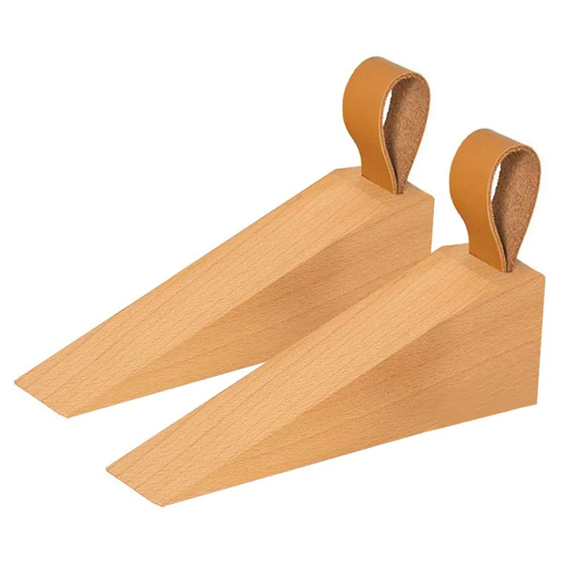 

Wooden Door Stopper, Solid Wood Non-Slip Door Wedges, Sturdy and Durable Door Stop Wedge, Security Door Stopper (2 Pcs)