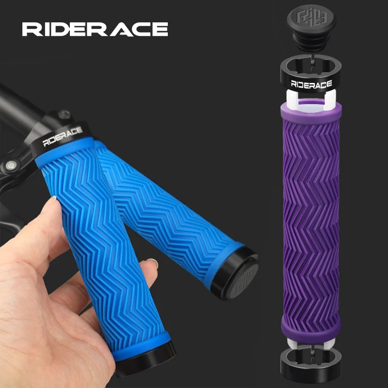 

Bicycle Handlebar Grips Non-slip Comfortable Aluminum Alloy Lock On MTB Bike Handlebar Cover TPR Rubber Cycling Accessories