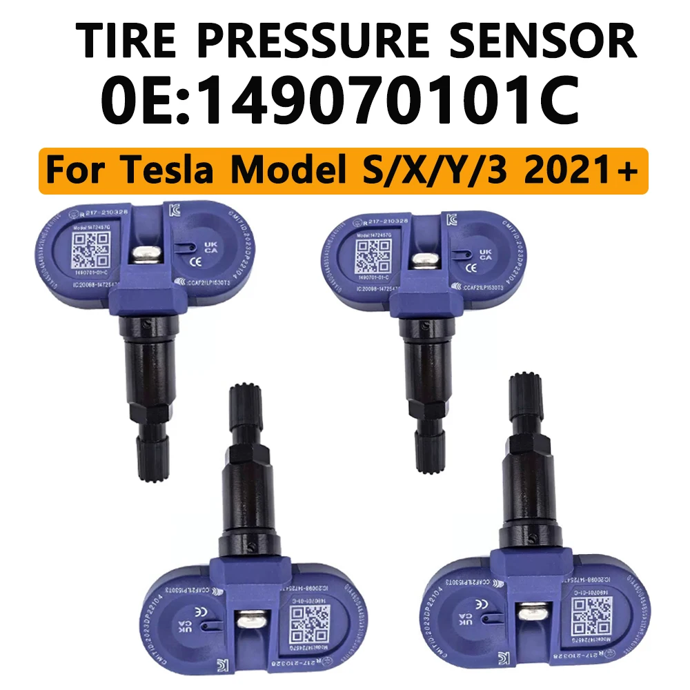 1/4PCS Tire Pressure Monitoring Sensors 1490701-01-C For Tesla Model 3 S X Y Compatible With 1490701-01-B 149070101A 149070101C