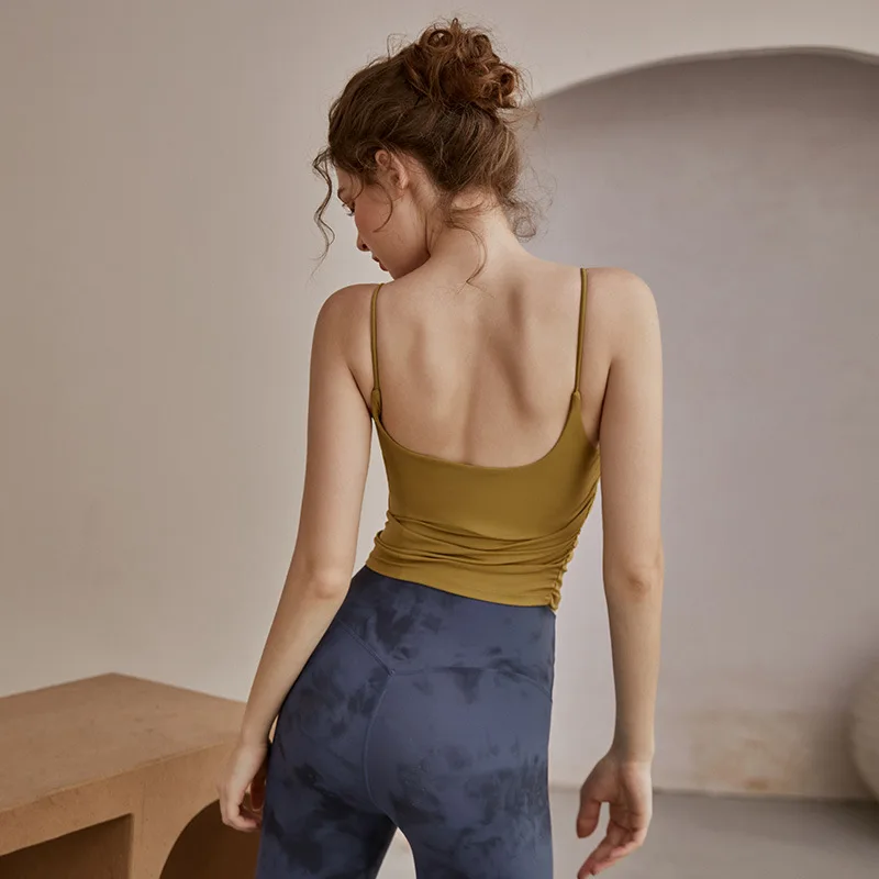 

Sports Bra Women With Chest Pads, Long Style, Beautiful Back, Strap, Wearable Outside, Shockproof, Anti-Sagging, Yoga Fitnes