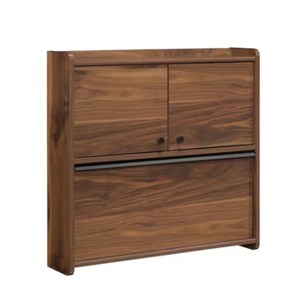 

Harvey Park Wall Desk, Grand Walnut Finish Rectangular Grand Walnut Floating Desk with Built-In Storage