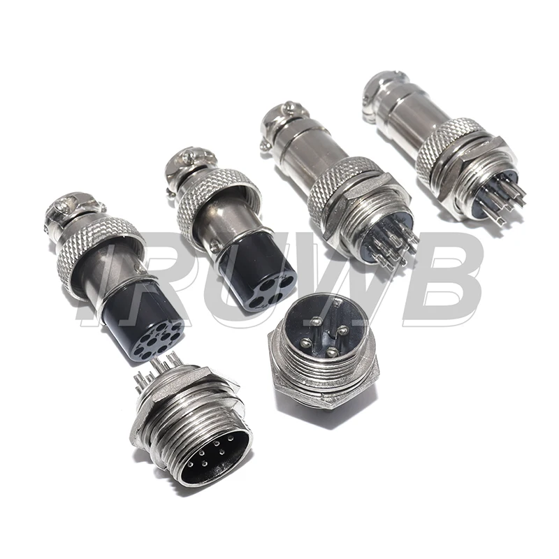 1Set GX16 16mm Metal Circular Aviation Connector  Socket Plug 2PIN 3PIN 4PIN 5PIN 6PIN GX16 2/3/4/5/6/7/8/9 Pin Male & Female