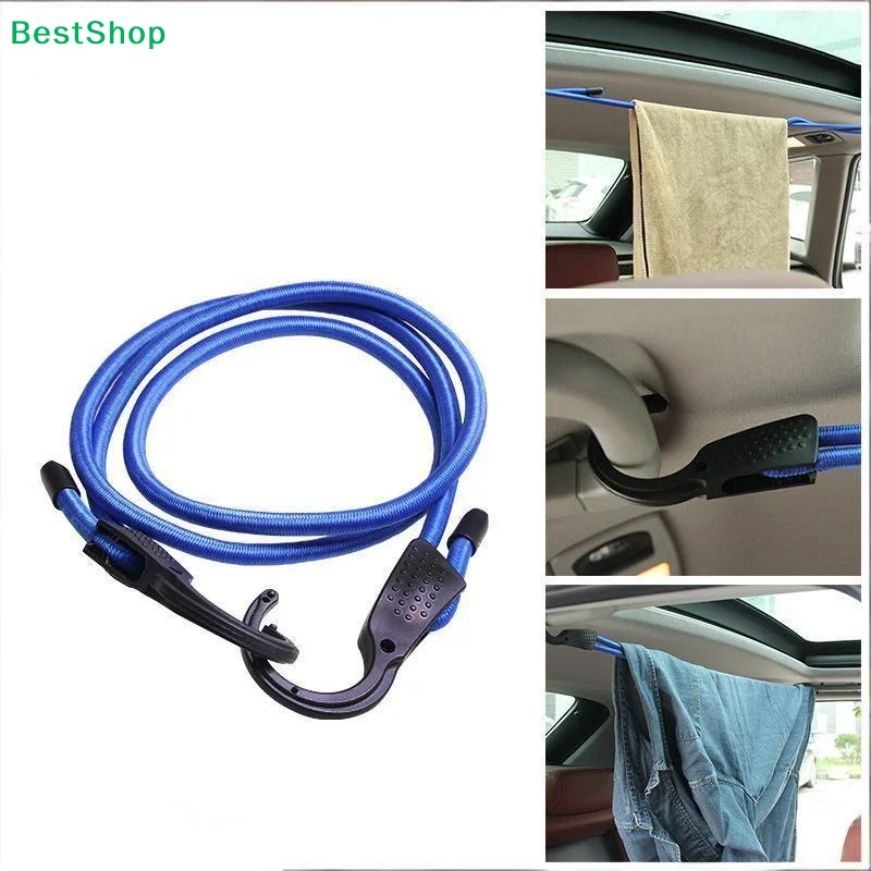 ♬Car Interior Clothes Hanger Elastic Strap,Adjustable Car Headrest Clothes Storage Rope with Hooks for Travel