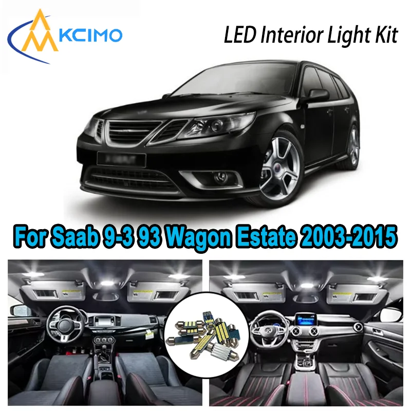 

For Saab 9-3 93 YS3F Wagon Estate 2003-2015 Premium Bright LED Interior Dome Map Trunk Light Kit Car Led Lamps Canbus No Error