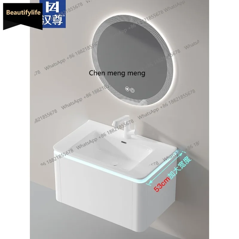 

A139 Ceramic integrated basin Solid wood bathroom cabinet combination Washbasin Washbasin Washbasin Pool