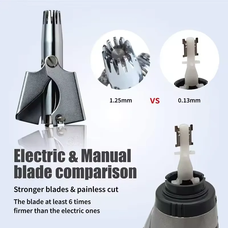 Триммер для волос в носу, 1 шт., мужской ручной триммер для волос в носу из нержавеющей стали, машинка для стрижки волос в носу, маленькие ножницы с круглой головкой, женские ноздры