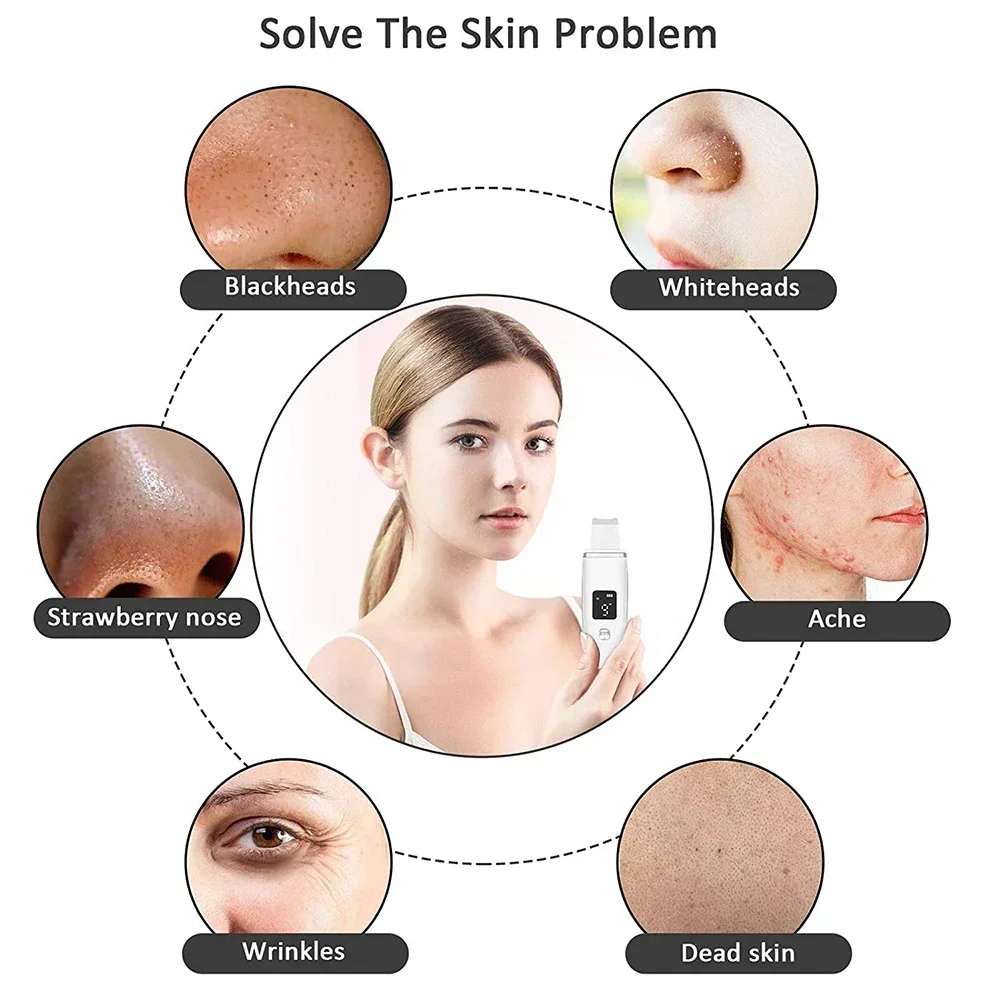 EMS بالموجات فوق الصوتية الجلد الغسيل تقشير مجرفة الوجه المسام الأنظف الوجه مدلك رفع بشرة الوجه آلة تنظيف الوجه العميق