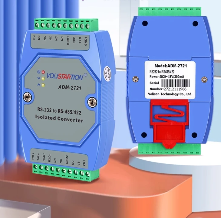 ADM-2721 izolacja optoelektroniczna RS232 do RS422/485 konwerter 24V ADM-2721 instalacji szyny