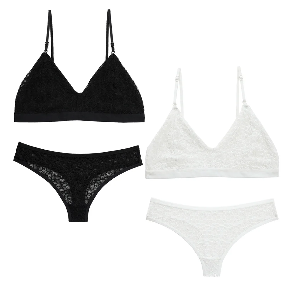 TERMEZY French Sexy Lingerie For Women Thin Design Without Steel Rims Or Chest Pads Gathering Lingerie Women's Bra Set