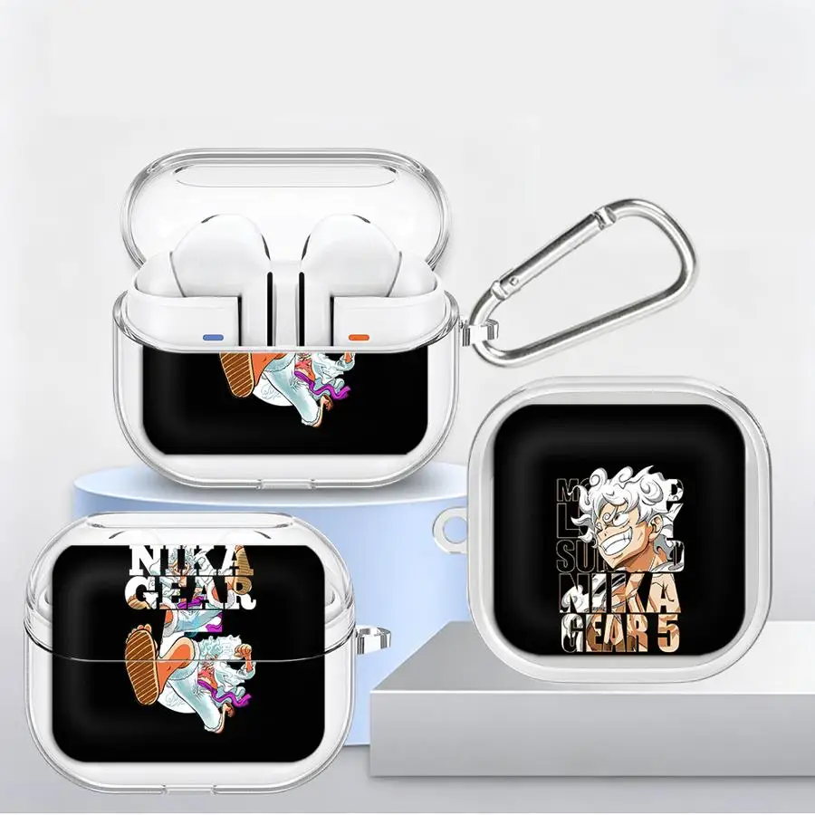 OneS P-ieceS ZoroS Case For Samsung Galaxy Buds 3Pro 4Pro 2 4 Pro Live 2Pro 3 FE Clear Earphone Cover With Hook
