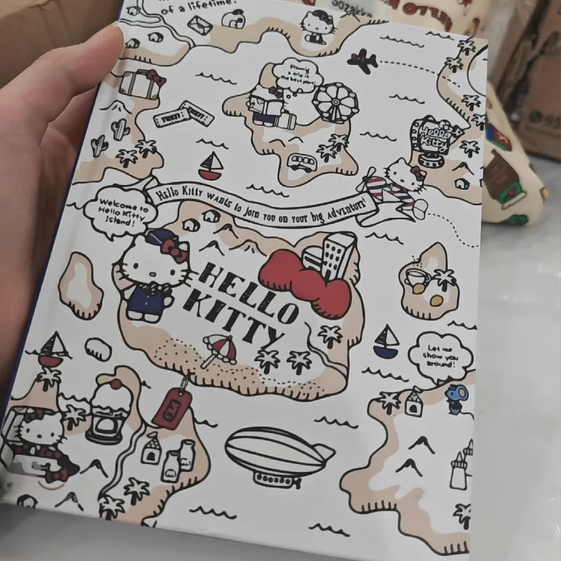 

Hello Kitty A5 Hard Shell Notebook Cute Cartoon Full-Color Inner Page Thick Hand Book Toy for Student Learning Supplies