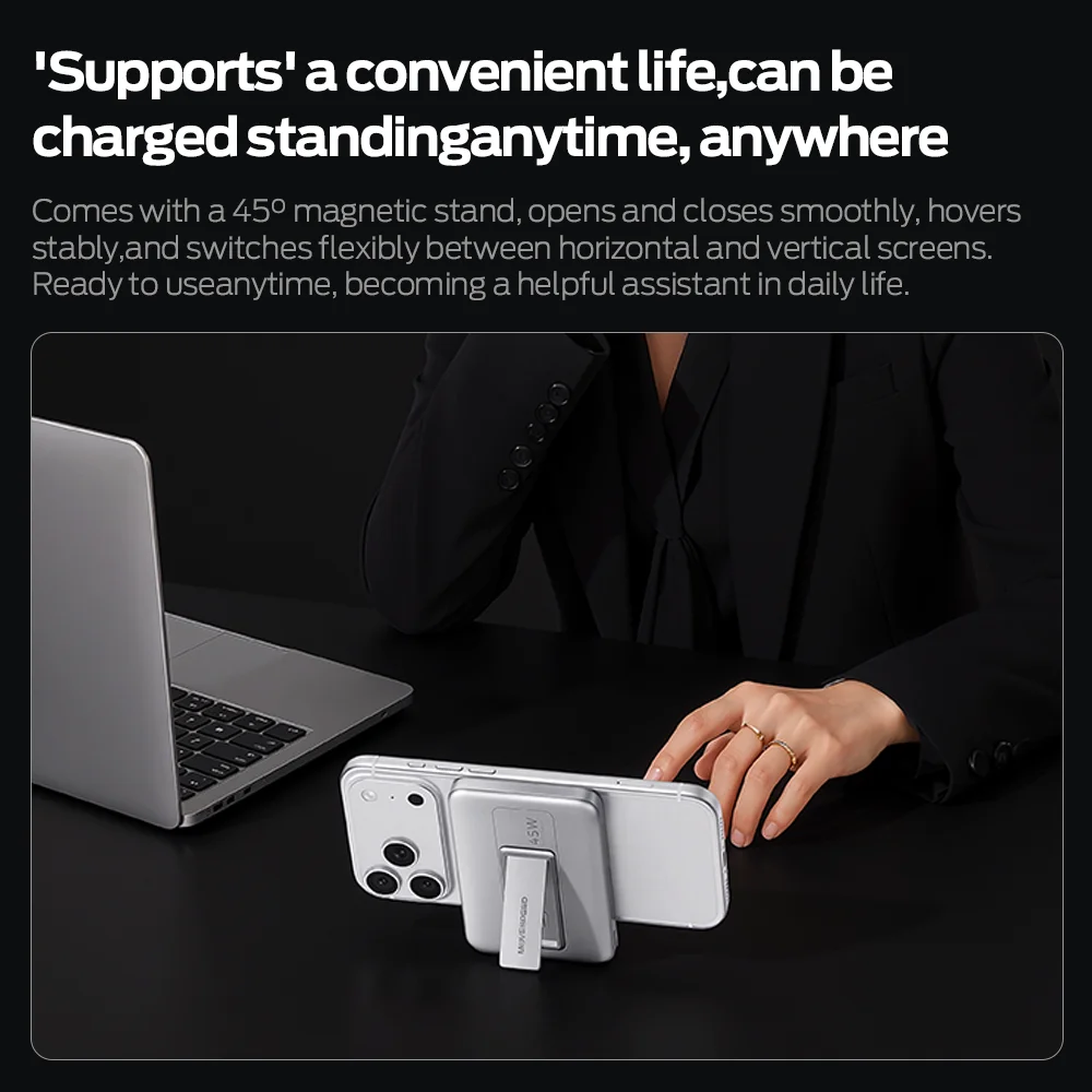 Immagine 6: 【CCC】MOVESPEED JP387Pro Power Bank Magnetico Wireless da 25W, 10000mAh, Ricarica Rapida USB C PD 45W per iPhone 17 16