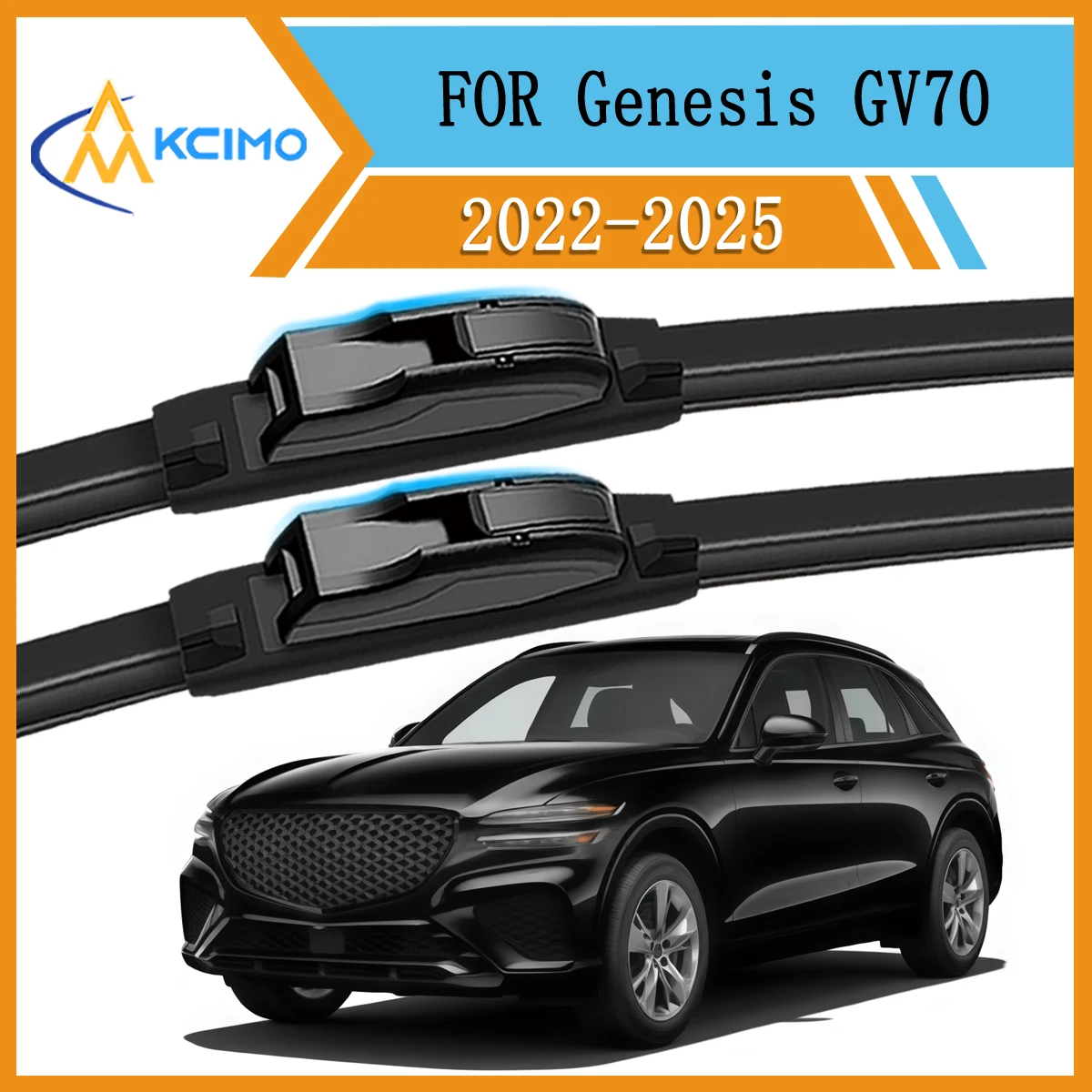 

Direct Replacement Wiper Blades For Genesis GV70 JK1 2022-2025 Streak-Free Cleaning Silicone Windshield Wipers Front Pair