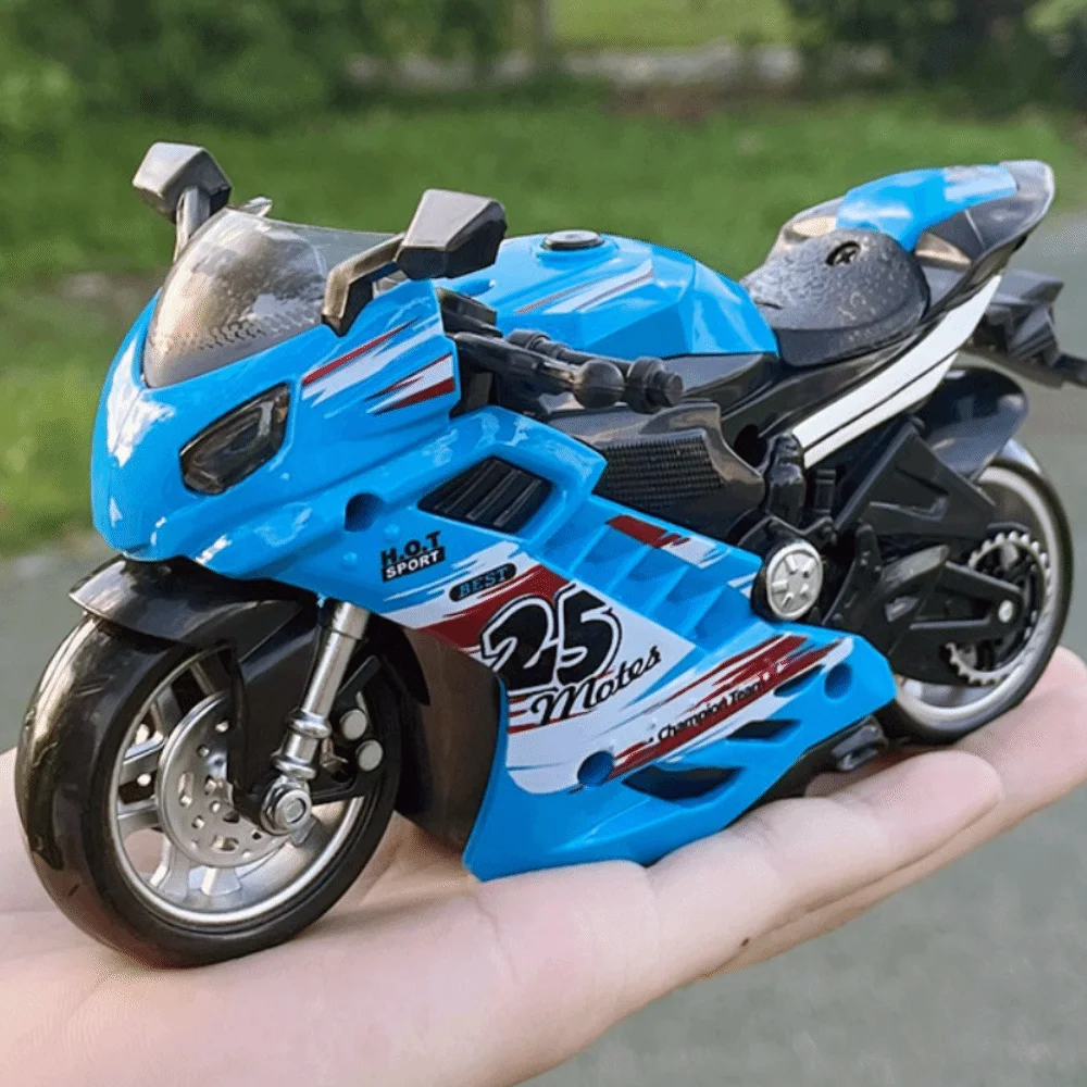 音楽付きバイクレースおもちゃ ライト付きレーシングカーモデル シミュレーションバイクおもちゃ スポーツカー プラスチック製ミニバイク 音楽おもちゃ