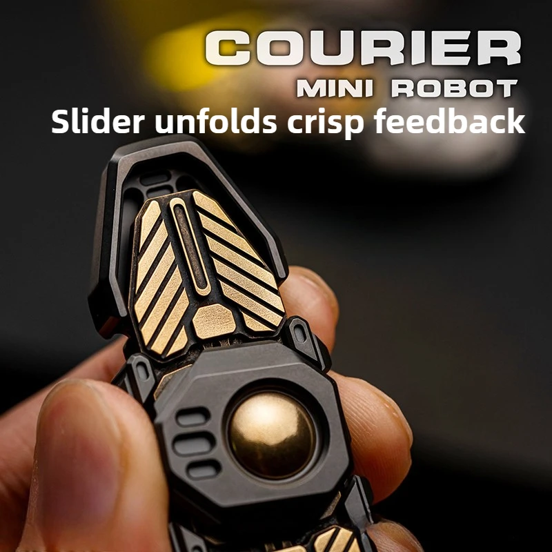 Manageiro robô série edc estrutura de abertura e fechamento mecânico metal ponta do dedo giroscópio descompressão brinquedo de mesa