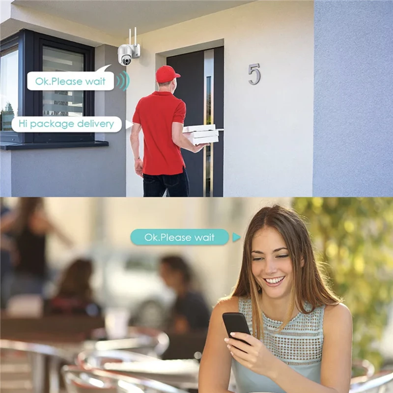 كاميرا مراقبة فيديو ، حماية أمنية ، فيديو خارجي ، CCTV ، رؤية ليلية ، شاشة IP66 ، 2 ميجابكسل ، واي فاي