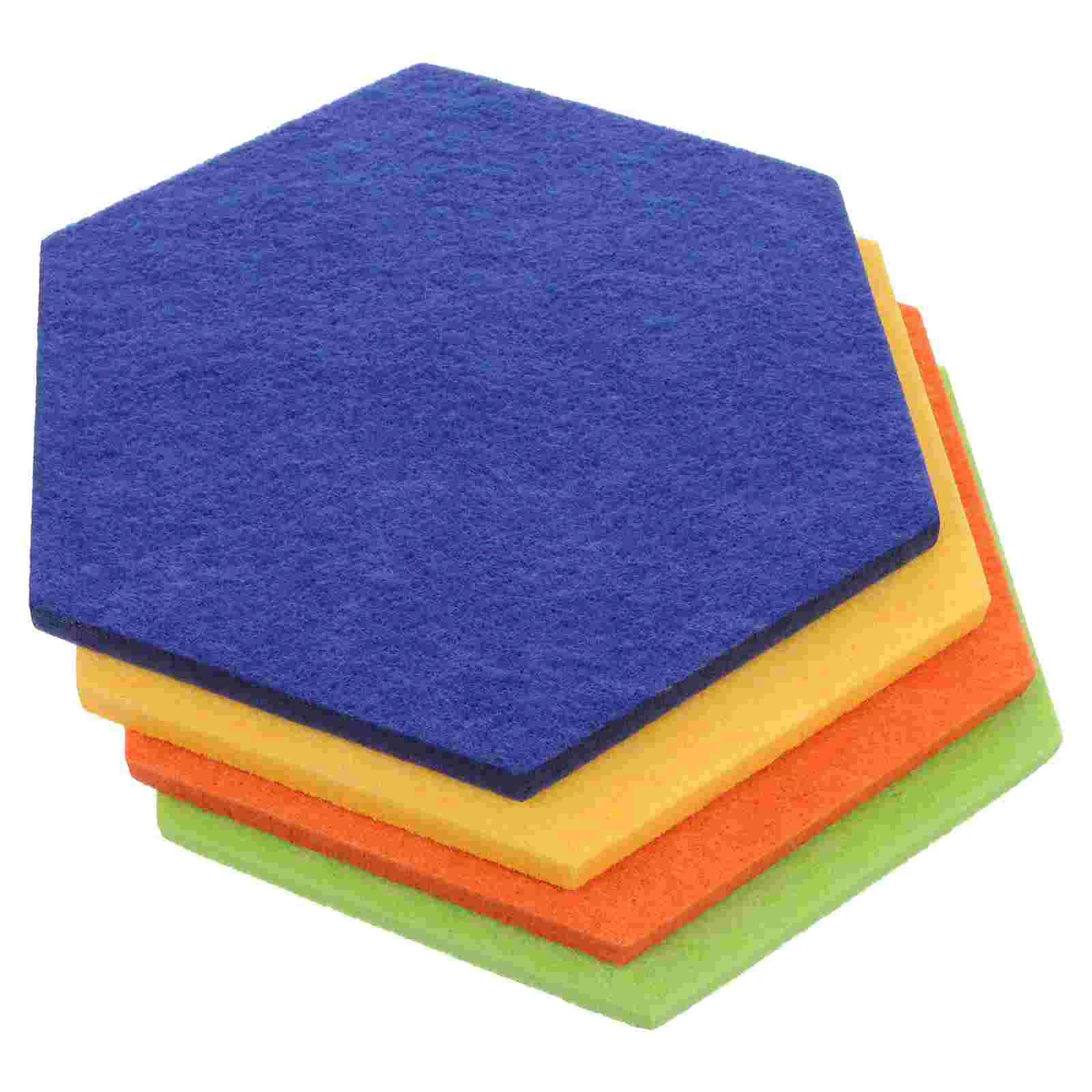 4 Pcs Hexagon Message Board Felt Bulletin Note Pin Home Memo DIY Supplies Sticker Fabric Memory