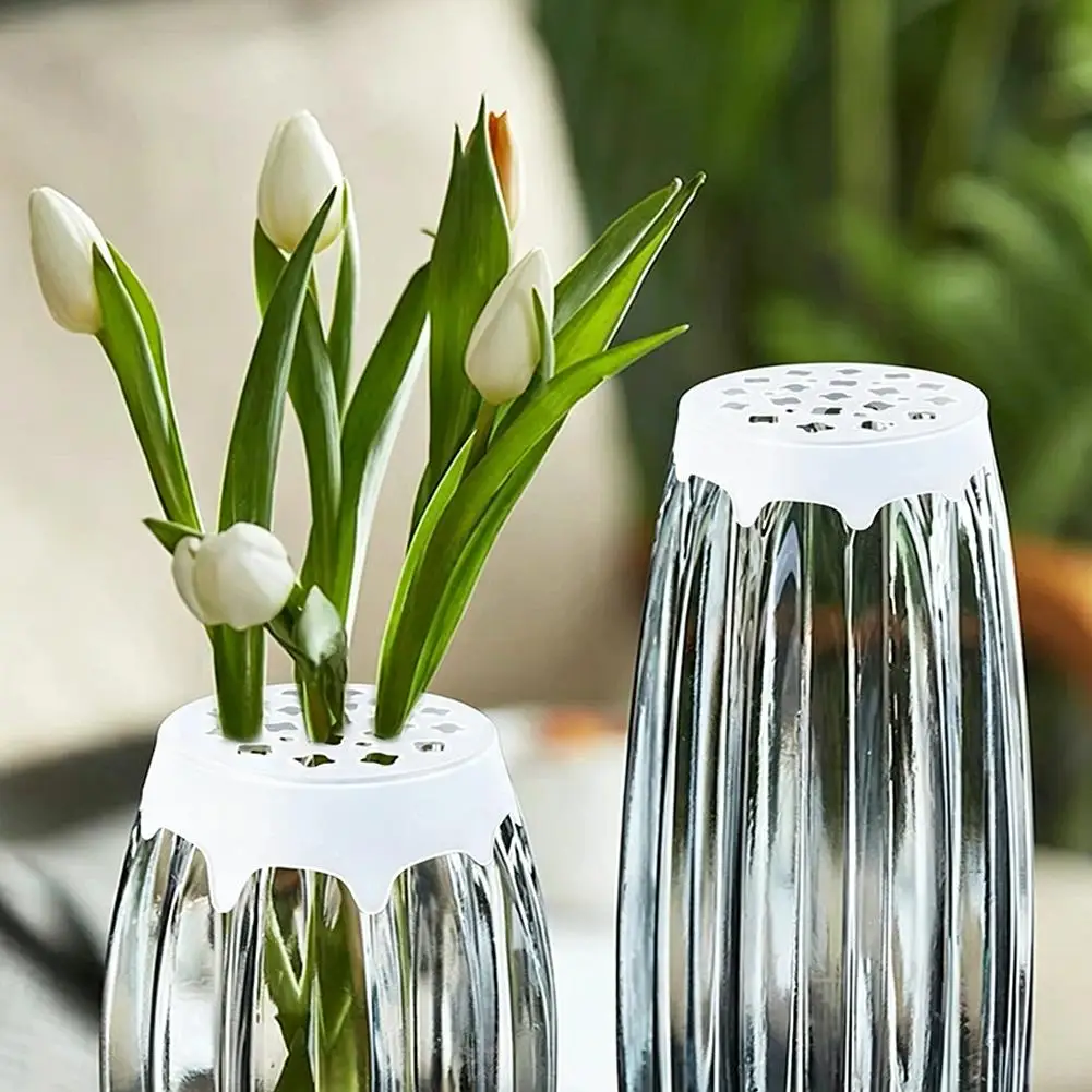 Flower Holder Arranger Silicone Flower Arrangement Grid Semi Transparent Flower Holder Arranger Spiral Ikebana Stem Holder