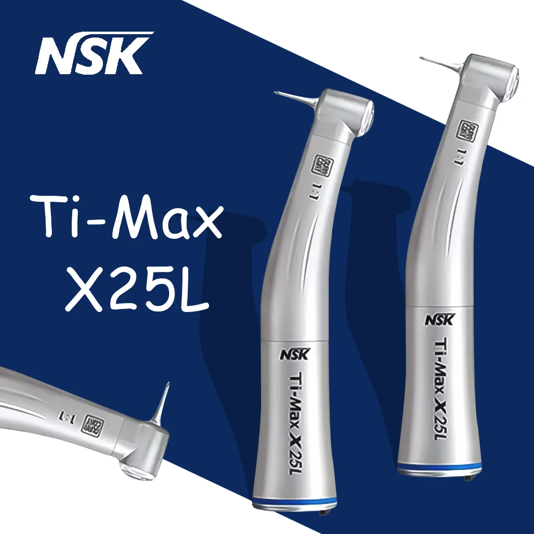 NSK Ti Max X25L Dental Contra Angle Handpiece 1:1 Direct Drive Low Speed Fiber Optic Handpiece E-Type Electric Micromotor