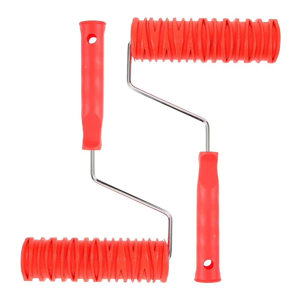 Rouleau de peinture en caoutchouc texturé Durable, 2 pièces, bricolage, décoration murale, Texture de gaufrage, polyvalent pour armoire de plafond