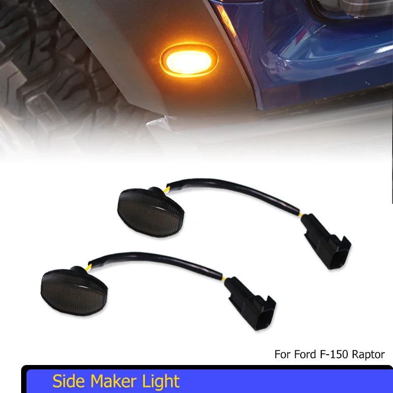 

Car LED Front Rear Dual Fender Side Marker Lights For Ford F-150 Raptor 2010 2011 2012 2013 2014 Turn Signal Light Parking Light