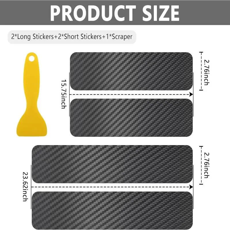 4pcs Universal Carbon Fiber Leather Car Door Sill Protection Film DIY Paste Waterproof Anti Scratch Strip Car Sticker