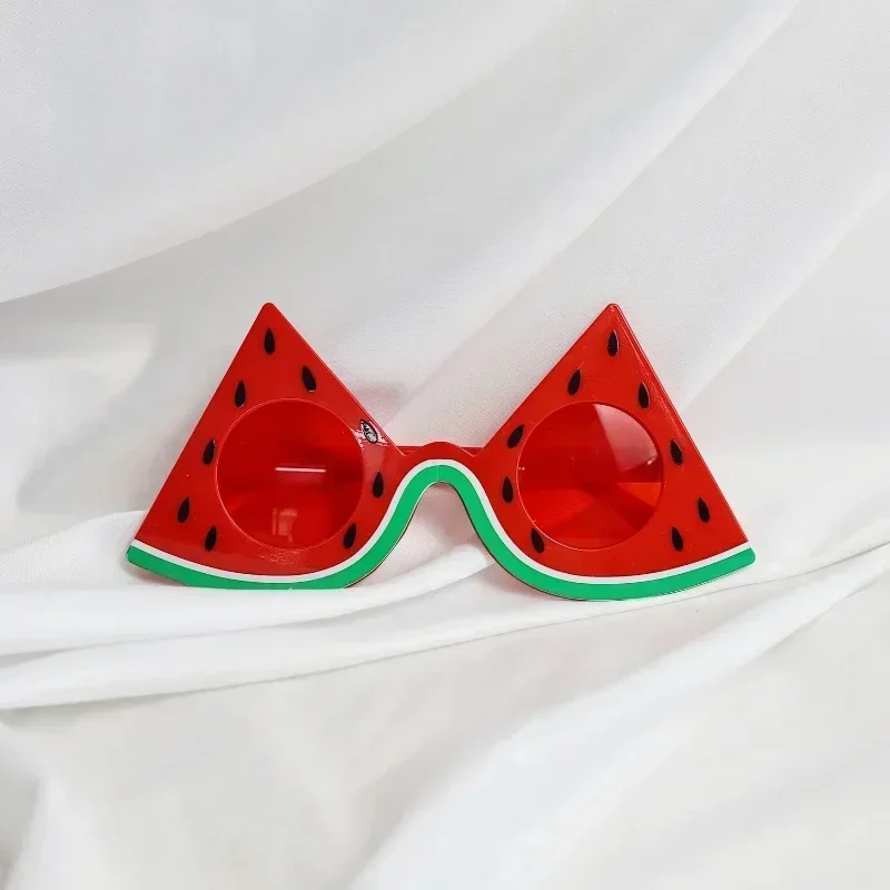 MOONBIFFY Watermelon Shaped Children Adult Glasses Summer Fruit Theme Party Hawaii Beach Kids Boy Birthday Event Decoration