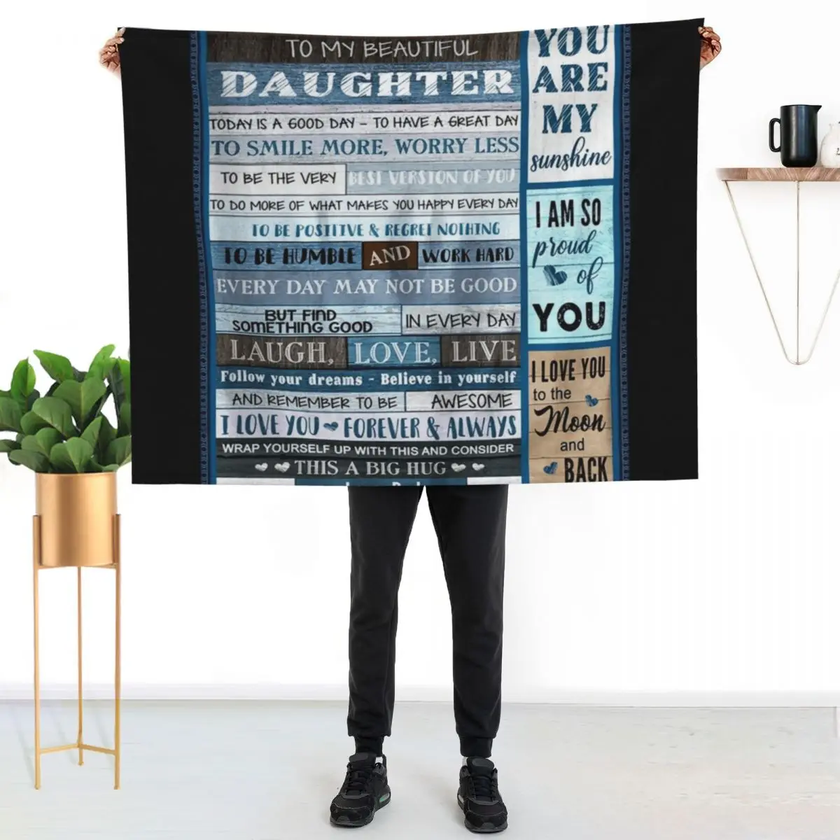 To My Beautiful Daughter You Are My Sunshine Throw Blanket Luxury Thicken Multi-Purpose Sofa Designers Blankets