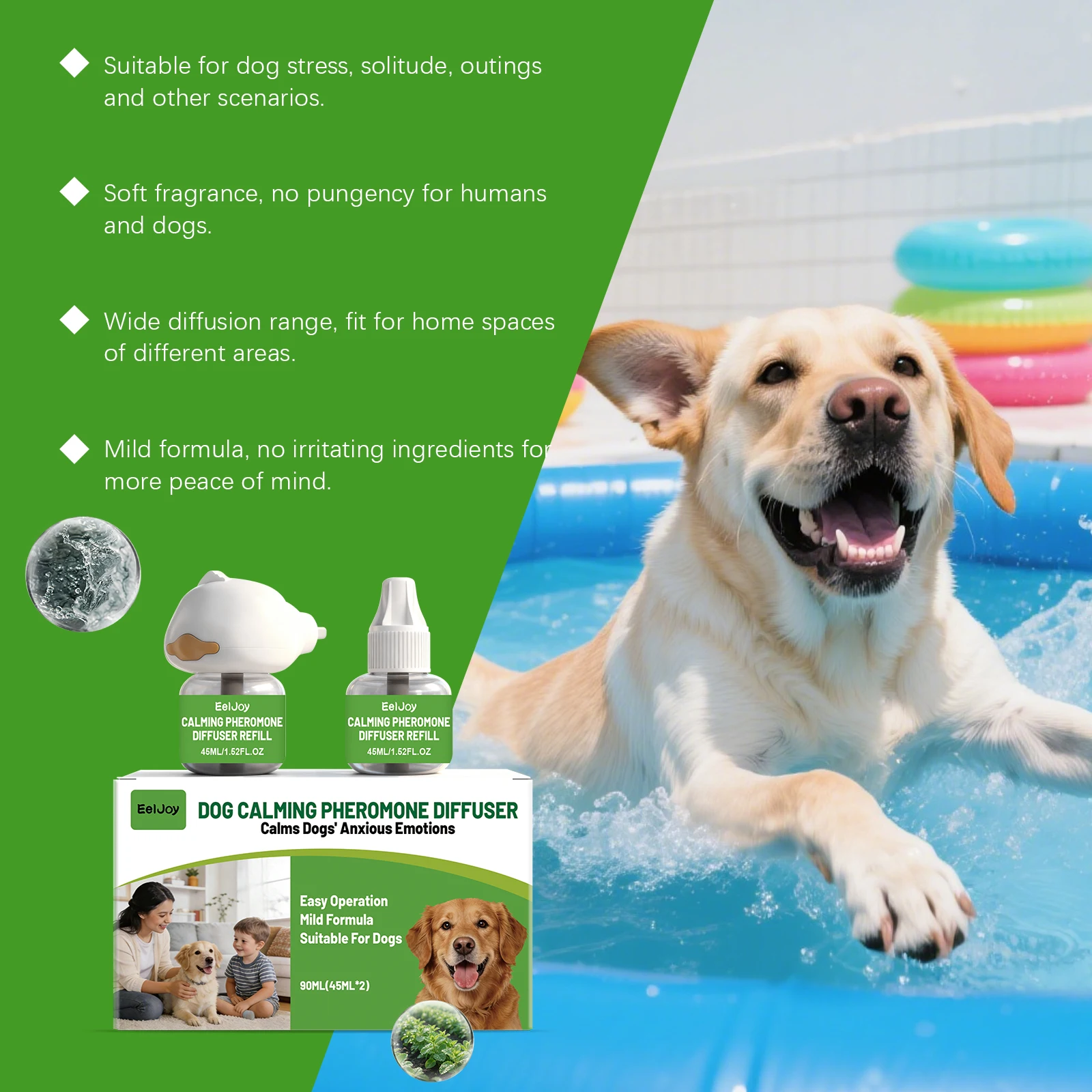 Dog Calming Pheromone Diffuser Kit Anti Anxiety Stress Relief Lavender  Reduce Barking Anxiety Extract Plug In Pet Calming Aid