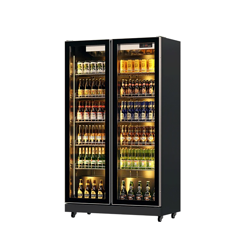 Custom Air Cooling 0°to 10℃ Low Temperature Refrigerator Commercial bar Beer Cooler Fridge Display for Drinks