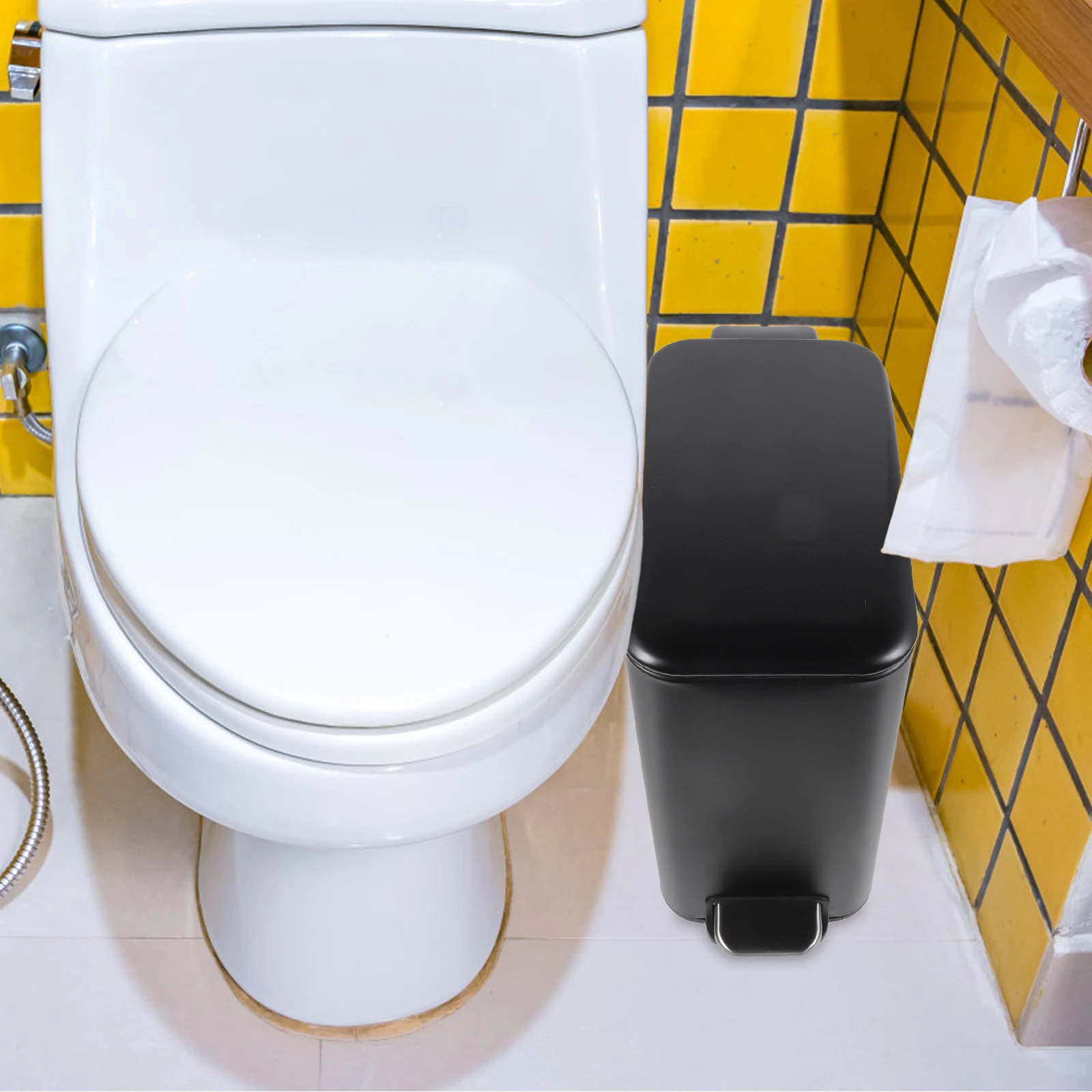 

Pedal Trash Slim Bathroom Bin Household Garbage Bucket Office Accessory Small Trash Can With Lid Waste Container
